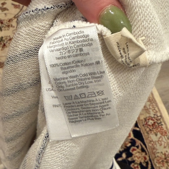 Madewell White and Navy Striped Turtleneck Sweater - Picture 4 of 4